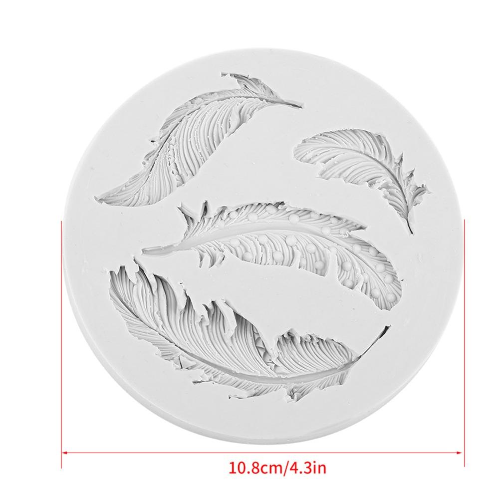 Round Silicone Fondant Mould Feather Cake Decorating Mould Chocolate Mould Tool  Fondant Craft