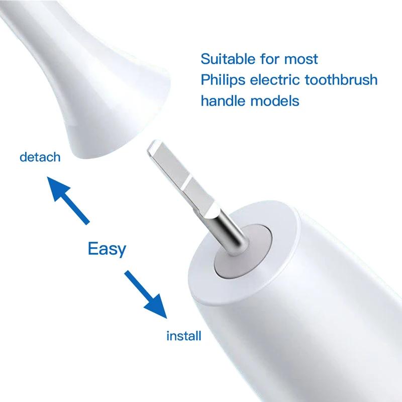 1pc Cabeças de escova de substituição para Philips HX6064 HX6930 HX6730 Sonic Escova de dentes elétrica Aspirador de pó Bicos de cerdas macias DuPont
