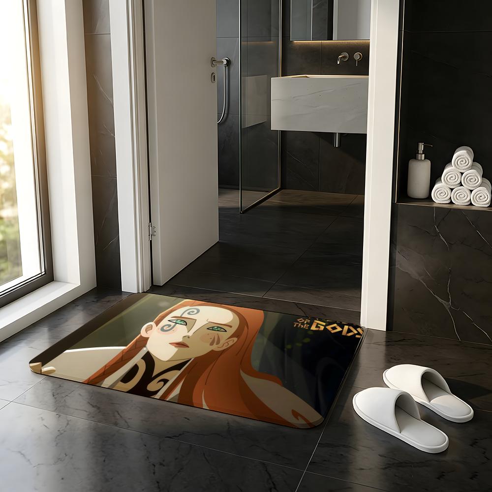 Myth T-Twilight of the Gods Floor Mat Absorbent Floor Mat Non-Slip Entrance Rug for Bathrooms Restrooms and Toilets