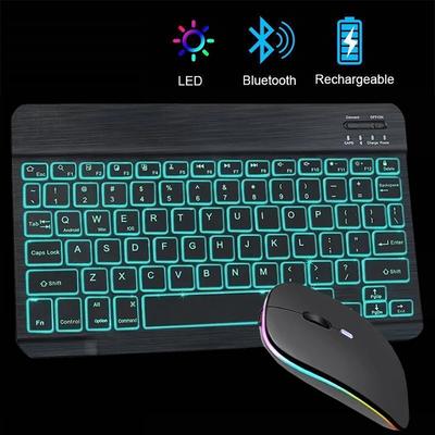 10inch Backlight Bluetooth Keyboard Mouse For IOS Android Windows,Backlit Keyboard For iPad,Wireless Teclado For Samsung Tablet
