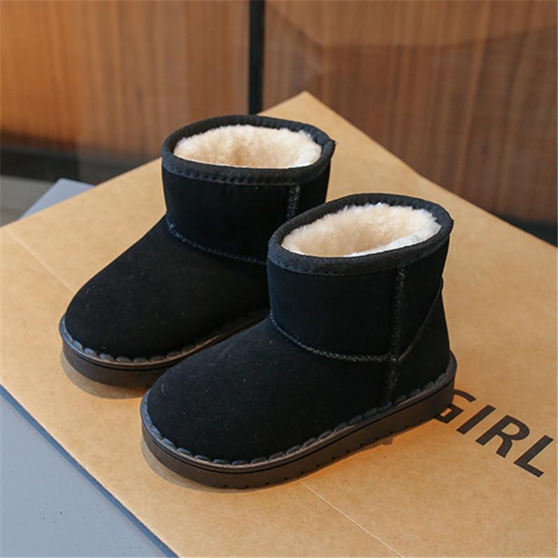 

Children Casual Shoes Girls Boys Cotton Snow Boots Warm Kids Boots Boy Winter Cotton Shoes Sneakers 23 чорний