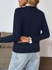 2025 Sweet Retro Women's Lace Patchwork Gray Sweater for Autumn/Winter