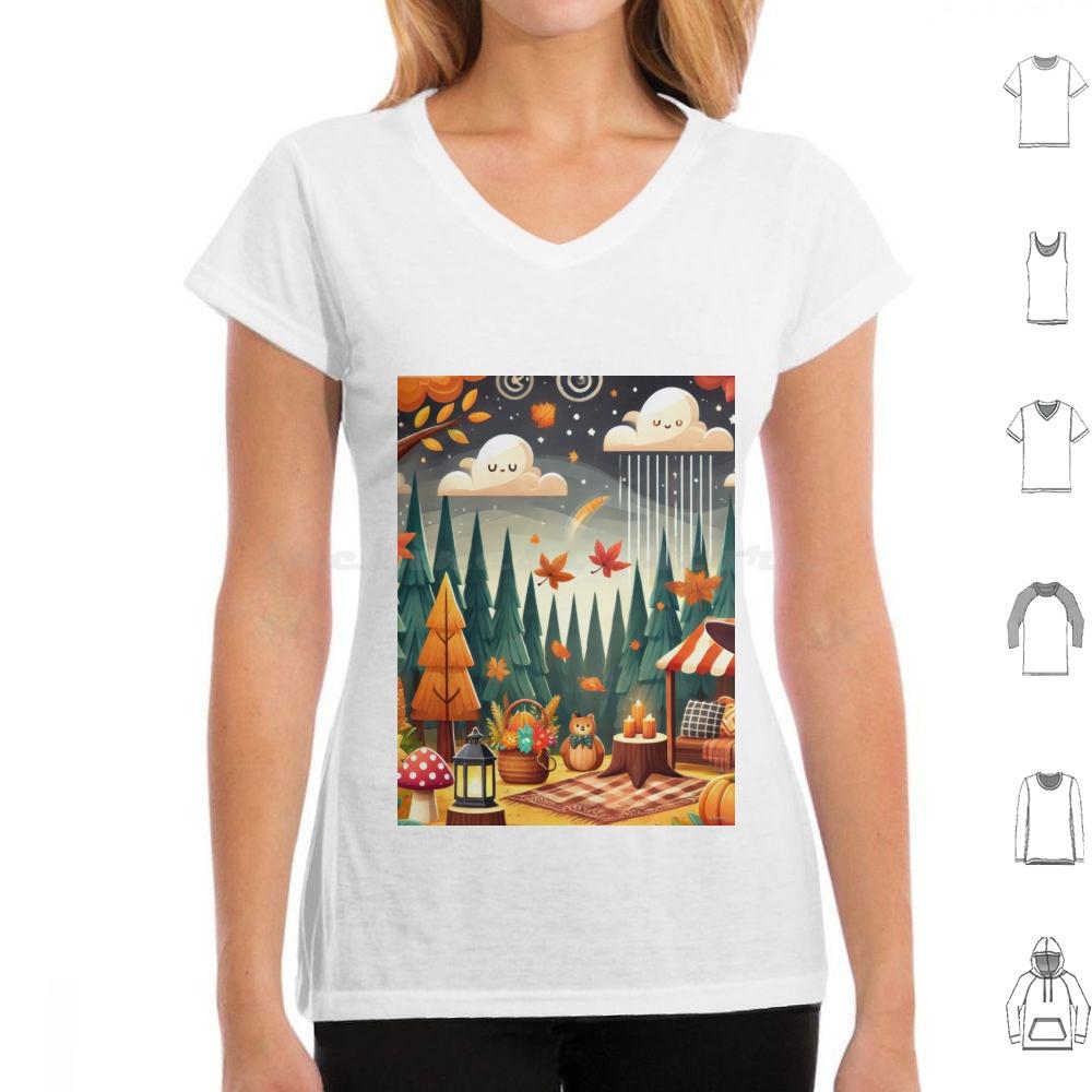 Enchanted Autumn Forest T Shirt Men Women Kids 6xl Autumn Fall Forest Enchanted Whimsical Seasonal Leaves Nature Cozy Cute
