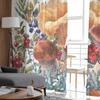 Retro Mushroom Fern Plant Fruit Pine Cone Autumn Sheer Curtains for Kids Bedroom Living Room Voile Window Curtains Tulle Drapes