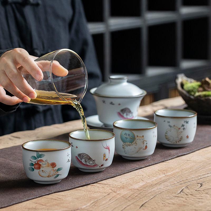 Ceramic Tea Cup Cute Cat Teacups 100ml