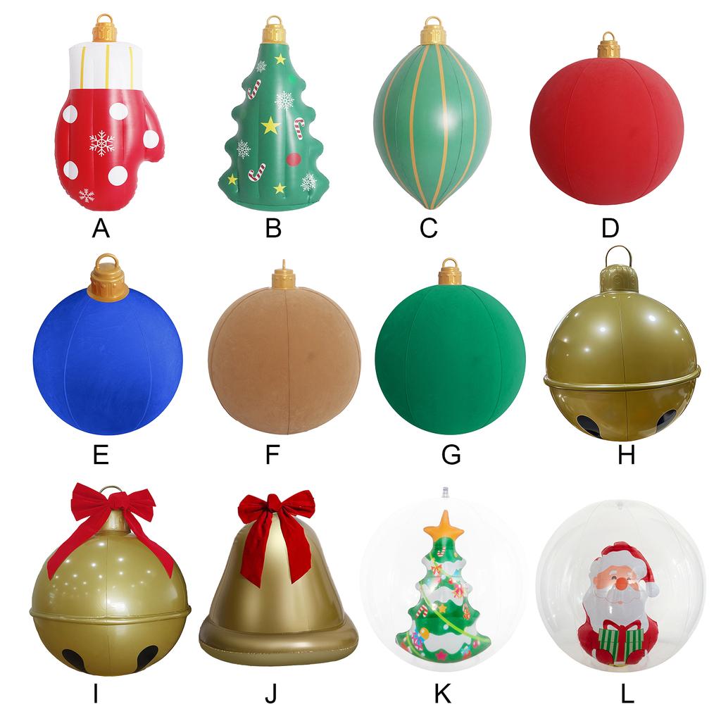 Inflatable Christmas Balls Waterproof Large Xmas Decotative Ball Wear Resist Flocking Decoration Ball for Front Doors Decorated