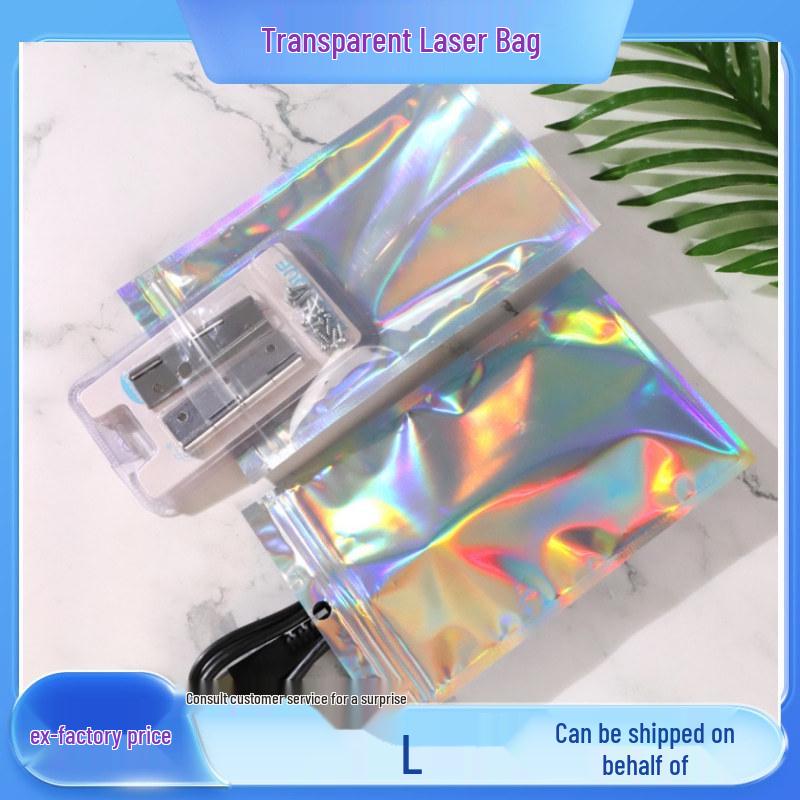 

Лазерный прозрачный самоклеящийся металлизированный пакет для хранения ювелирных изделий и кабелей 6*10cm Iridescent Thickened (100 pieces)