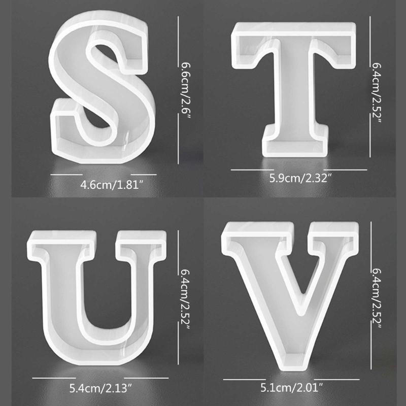 Silicone Pendant Mold Clay Molds Letter Shaped Silicone Keychain Moulds Pendant Accessories Gift for Hand Making Lover