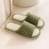 Fashion Linen Slippers For Men's Home Indoor Soft Soled Quiet And Non Slip All Season Household Cotton And Linen Slippers