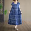 DIMANAF New 2026 Summer Beach Women Plus Size Cotton Lady Vintage Long Dress Floral Print Loose Oversize
