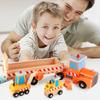 Wooden Toy Car Model Suit Children's Wooden Engineering Car Disassembly And Assembly Large Truck Assembly Rollable Wheels