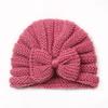 Autumn and Winter New Baby Bow Hat, Children's Knitted Warm Wool Hat, Baby Fetal Hat