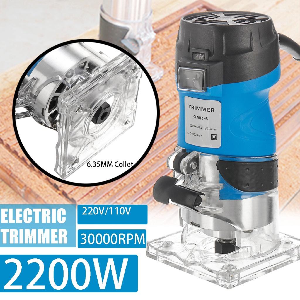 110V/220V 2200W Electric Trimmer 6.35mm 1/4" Wood Router Set Wood Laminator Joiners Edged Carving