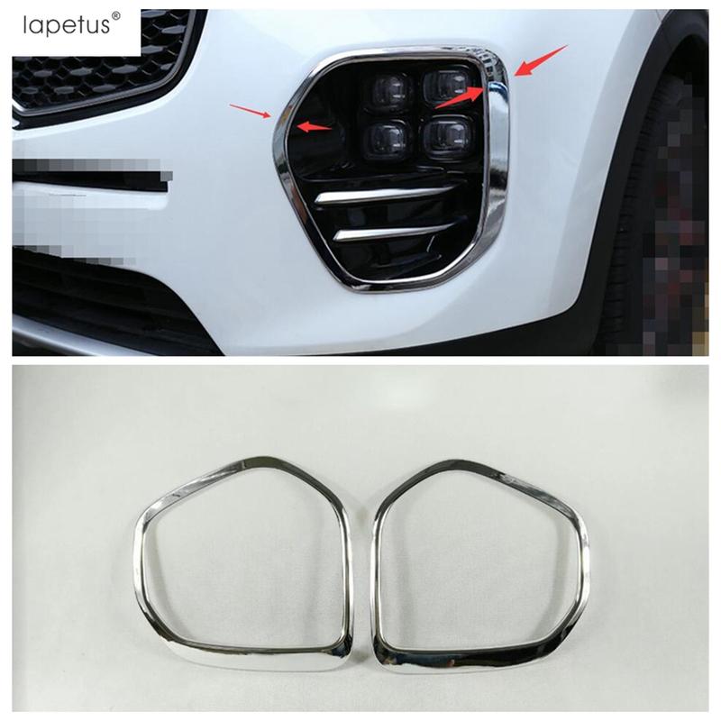 Car Front Fog Light Lamp Frame Decorative Sequ Cover Trim Fit For KIA Sportage 2016 2017 2018 ABS Chrome Accessories Exterior