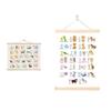 Alphabets Banners with Cute Animal Designs for Kids Room Toddlers Wall Decors Letter Hanging Art Poster with Wood Frame