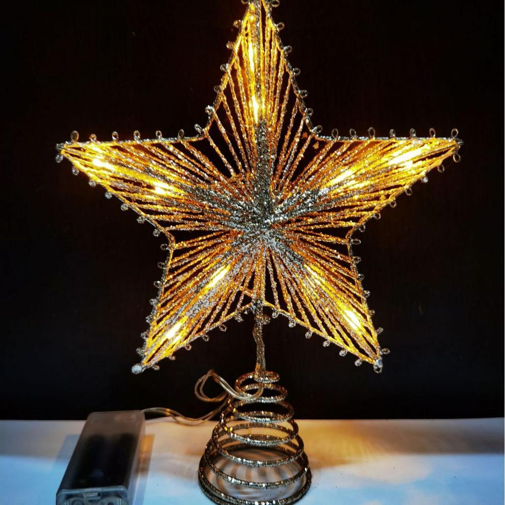 2025 Glittering Five-Point Tree Top Star Light for Christmas Trees
