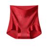 Mizhai Women's High-Waisted Tummy Control Silk Underwear, Chinese Style, Plus Size, Antibacterial Mulberry Silk Crotch