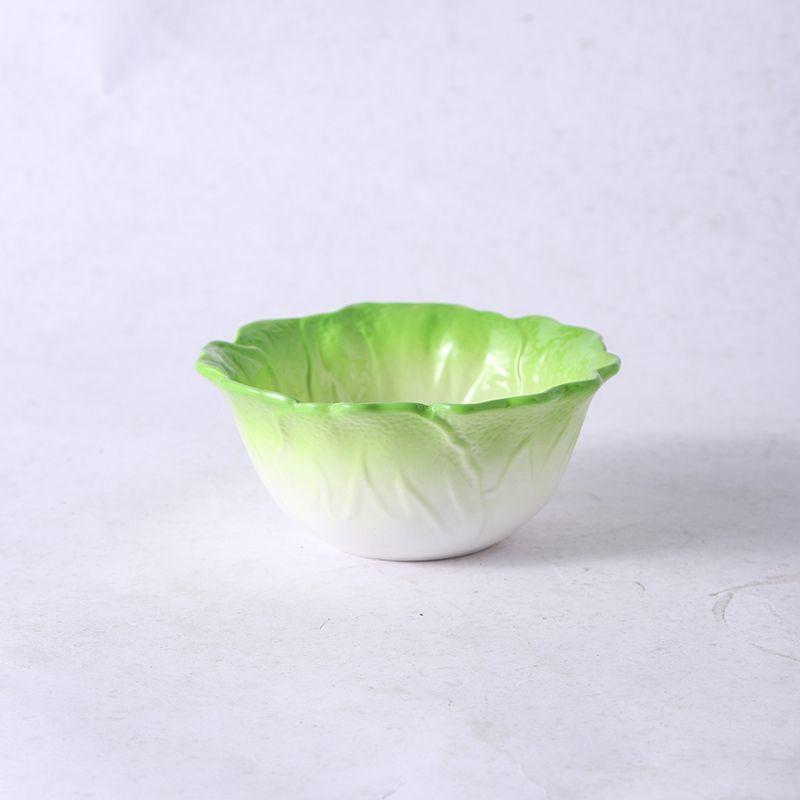 

French Ins Style Western Dish Green Cabbage Ceramic Plate Set Cute Dessert Cake Plate High Aesthetic Breakfast Dish