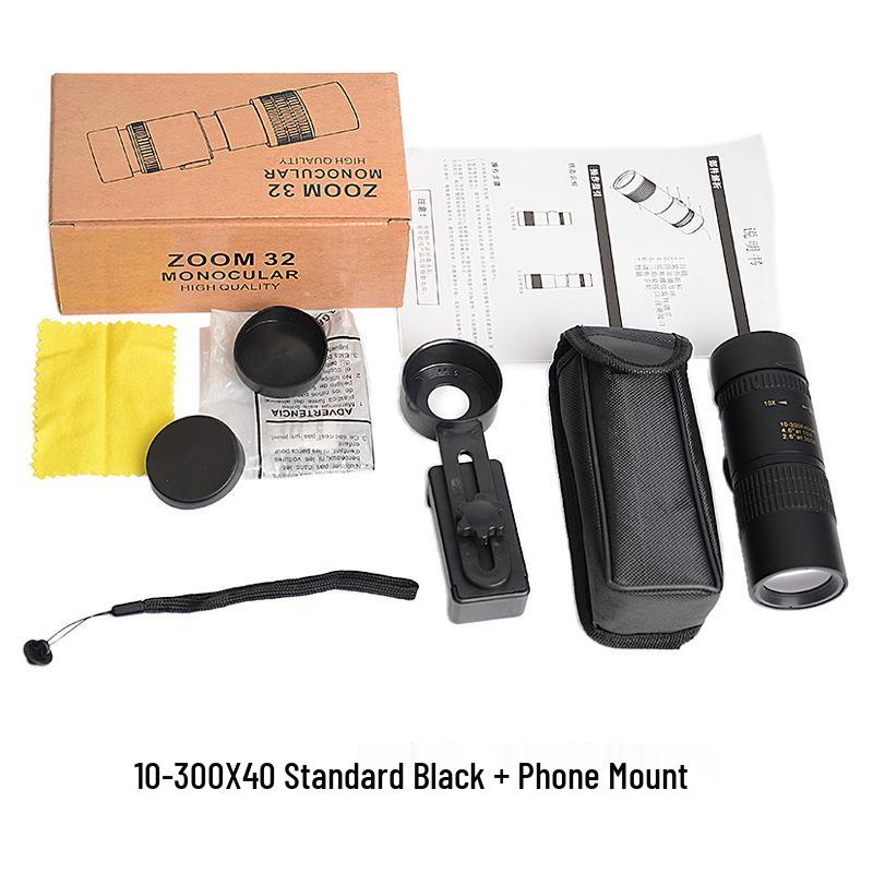 Universal Hawk 10-300x40 HD Variable Zoom Monocular Telescope for Mobile Photography