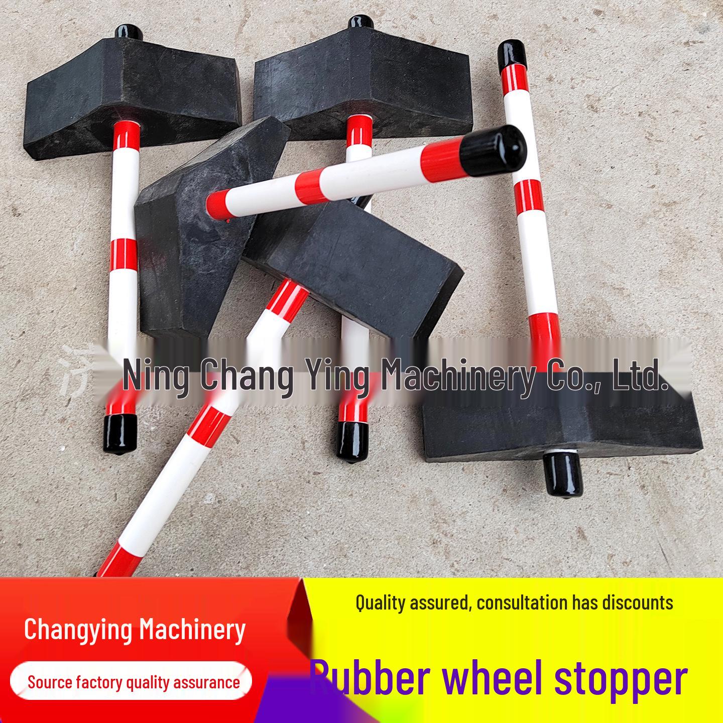 Anti-Skid Triangular Rubber Wheel Chock with Reflective Strip Double-sided Small