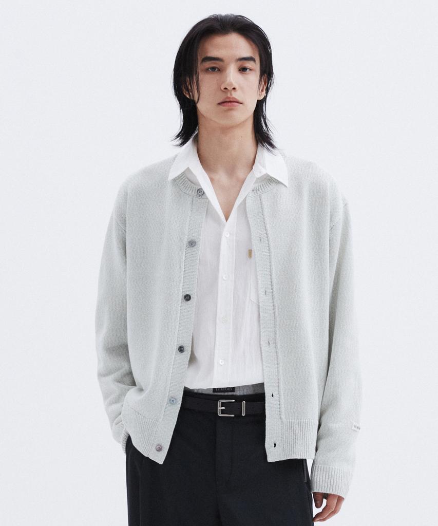 Leumadeu Stand Round Cardigan - Light Grey