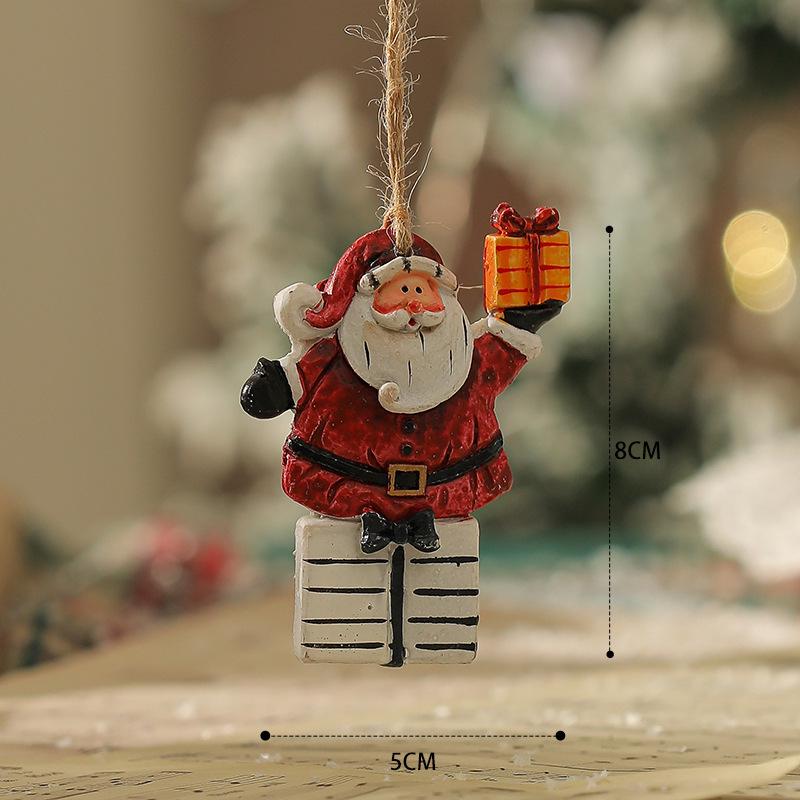 American Retro Christmas Snowman Cane Resin Pendant for Tree Decoration