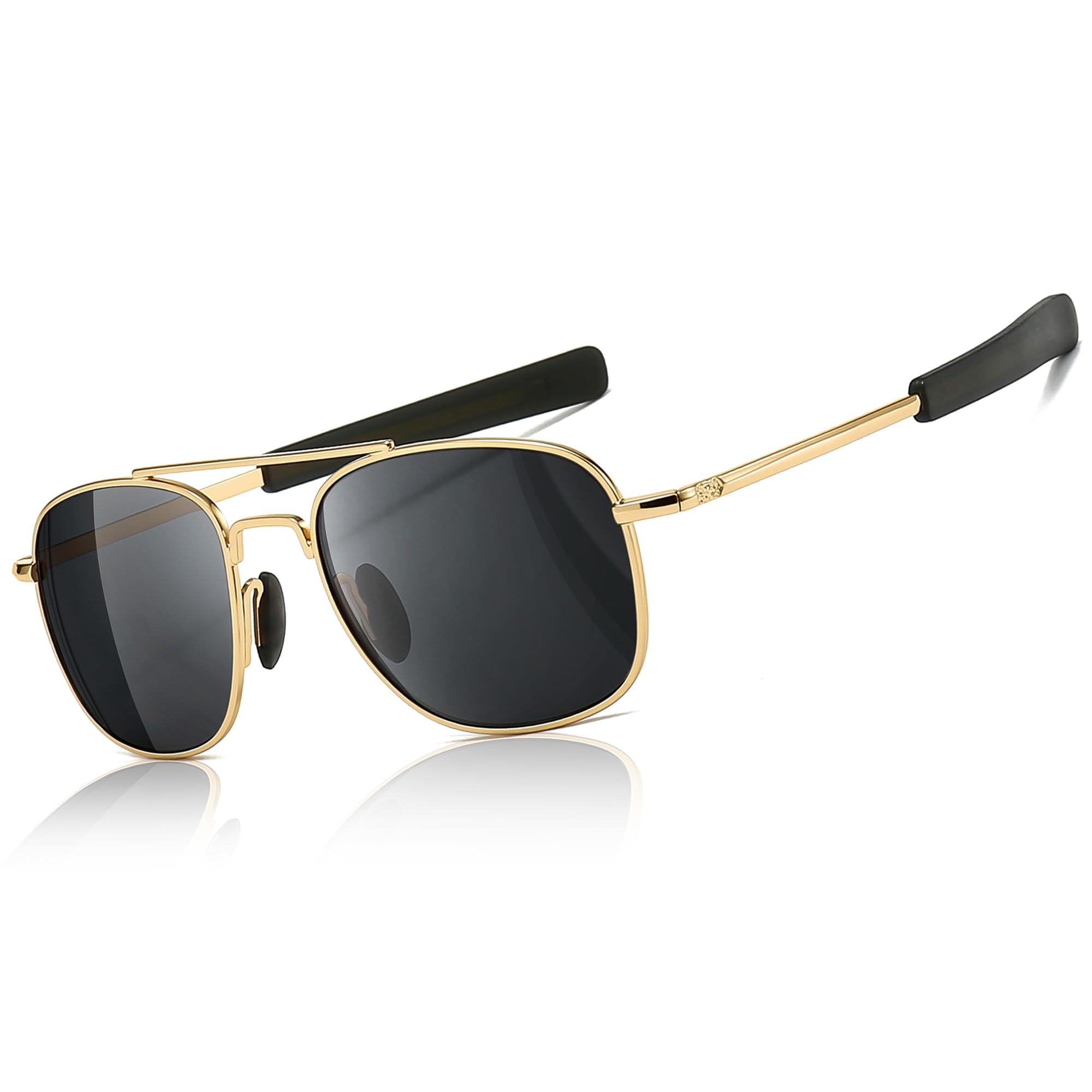 

[SUNGAIT] Men s Military Style Polarized Pilot Aviator Sunglasses - Bayonet Temple SGT285JKH JP