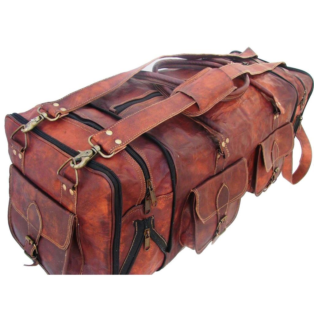 Geantă mare pentru bărbați, mare, din piele naturală, pentru călătorie de weekend