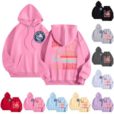 Graafilised Kapuutsiga Pusad Naistele Armsad Pullover Pikkade Varrukatega Preppy Higipusad Kirjadega Prinditud Kapuutsiga Topid Sügis Talv