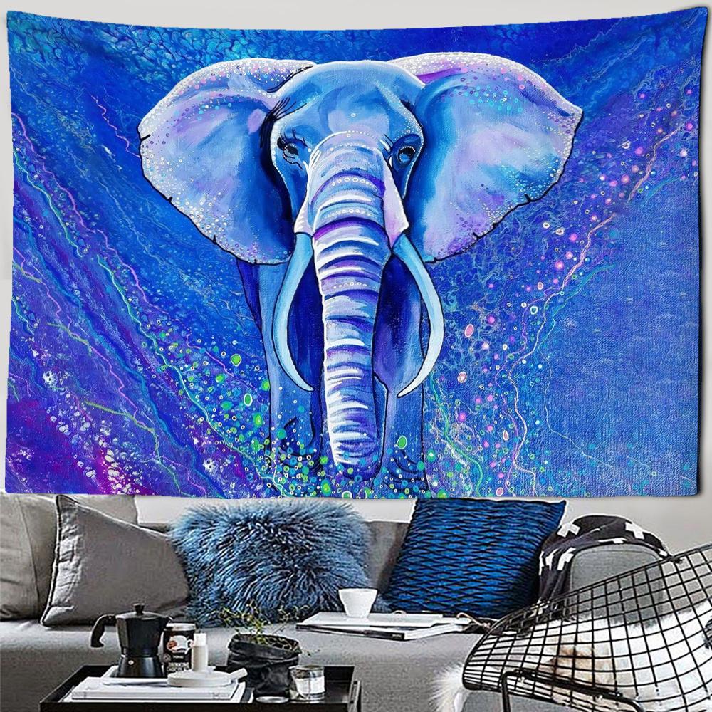 Exotic Bohemian Elephant Tapestry Boho Mandala Tapestry Tribal Ethnic Elephant Wall Tapestry for Bedroom Living Room Dorm Decor