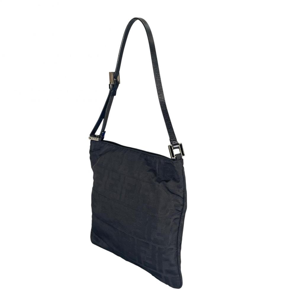 Fendi Zucca Handbag Black Women Used