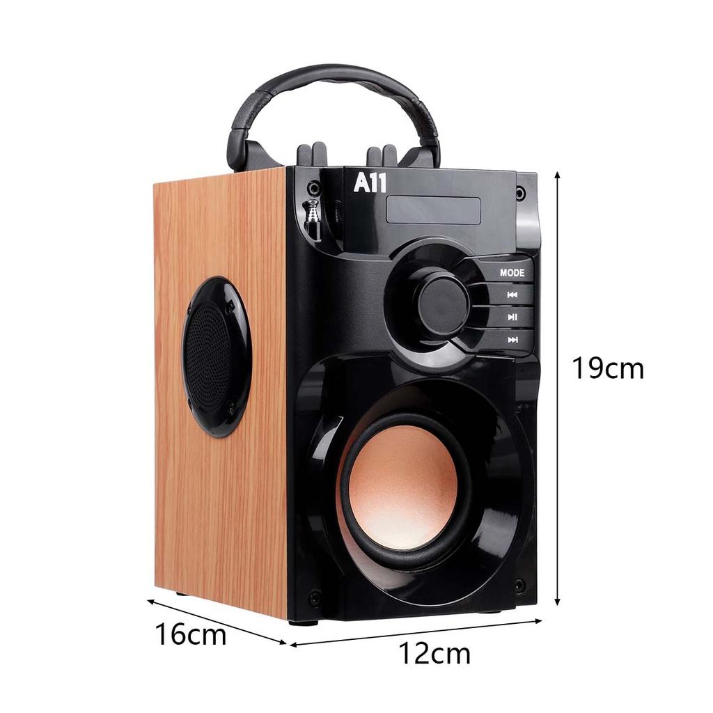 A11 USB Portable Bluetooth Speaker Wireless Stereo Subwoofer Bass Speakers Music Center Support FM Radio TF AUX Remote Control DC 5V