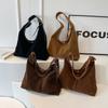 Autumn And Winter Retro Bag Women'S Maillard Style Suede Face Tote Bag Large Capacity Commuter Leisure Single