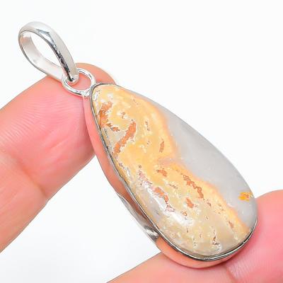 Natural Bumblebee Jasper Gemstone 925 Sterling Silver Gift Pendant 2.01" C2e76
