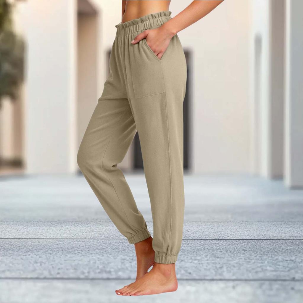 Women's Fashion Elastic Waist Versatile Sweatpants Casual Trousers
