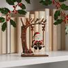 2D Wooden Swing Figurine Christmas Tabletop Decor Bookshelf Shelf Ornament