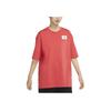 Jordan Flight Essentials Oversized Solid Color Crew Neck Logo Patch Short Sleeve T-Shirt Women T-Shirts Lobster-Red DD7058-605