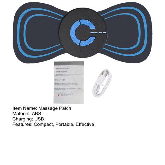 Smart Neck Massager Pad Portable Mini Pulse Massage Patch for Shoulder Back Leg Pain Relief Rechargeable Adjustable Intensity Massage Device for Home