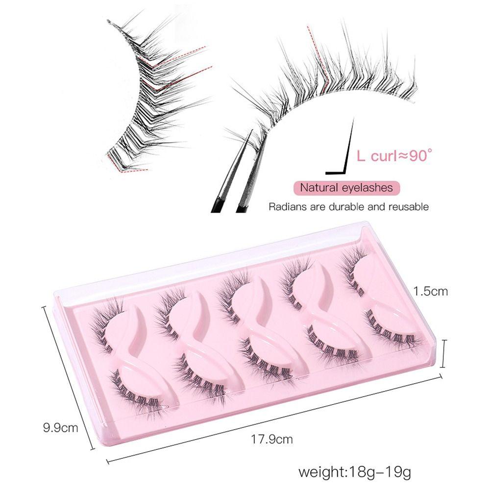 5 párů očního ocasu prodlužující falešné řasy pro kočičí oko 3D nástroje pro make-up umělých norkových řas