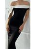 European-American Elegant One-Shoulder Ribbon Sleeveless Slim Fit Dress for Spring & Summer