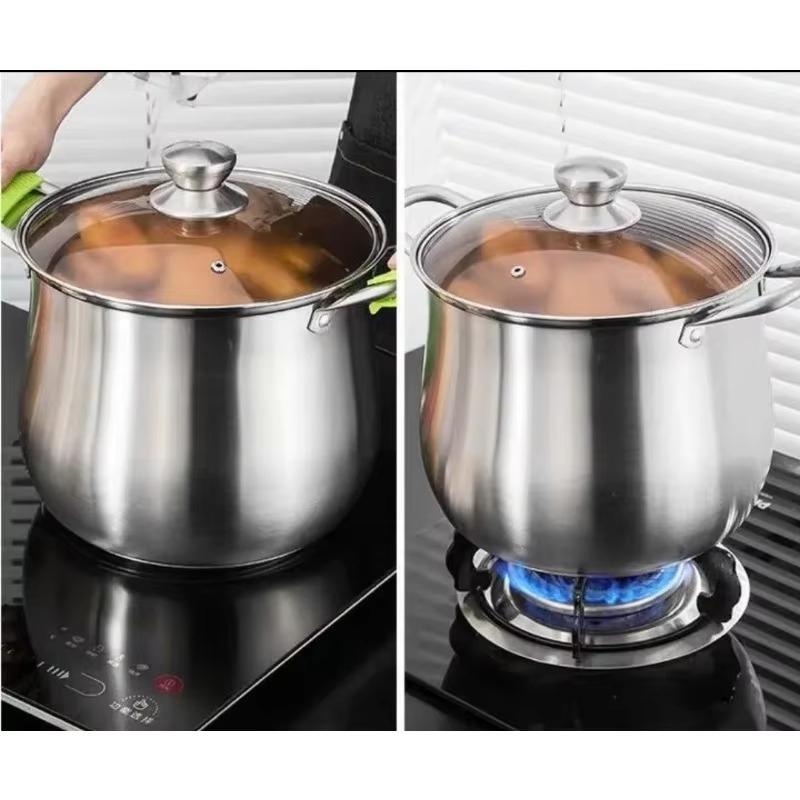 1 Stück Edelstahl Suppentopf Große Kapazität Haushalts Nudel Kochtopf Eintopf Hühnersuppe Induktionsherd Gasherd Universal