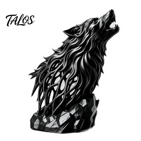 Personalized Creative Table Decor Howl Wolf Sculpture, Gothic Wildlife Home Decor, Howling Statue Figurine Hollow Animal Statues with Rock Base,