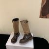 Coarse heel French retro knee boots women's boots autumn new high knight boots