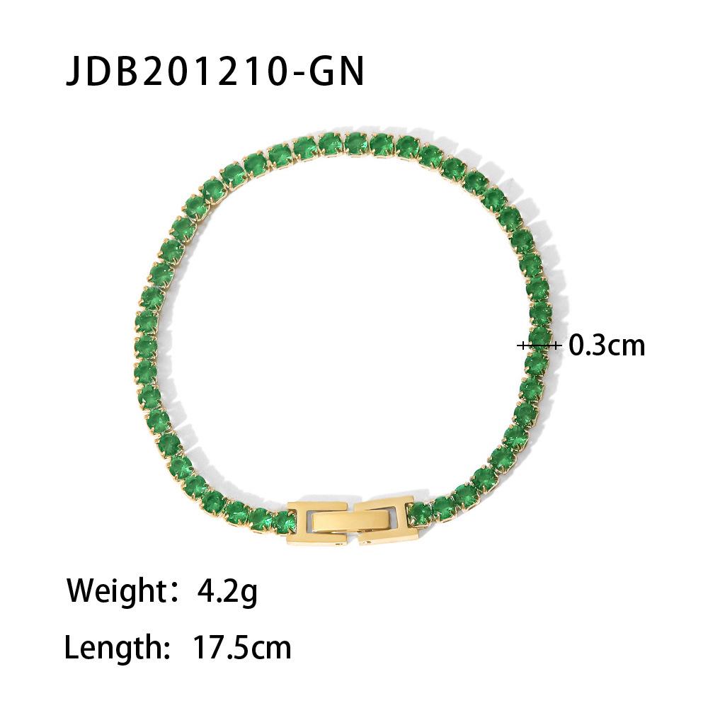 Jieding European & American Style Women's Stainless Steel Zircon Bracelet, Real Gold Plated. 