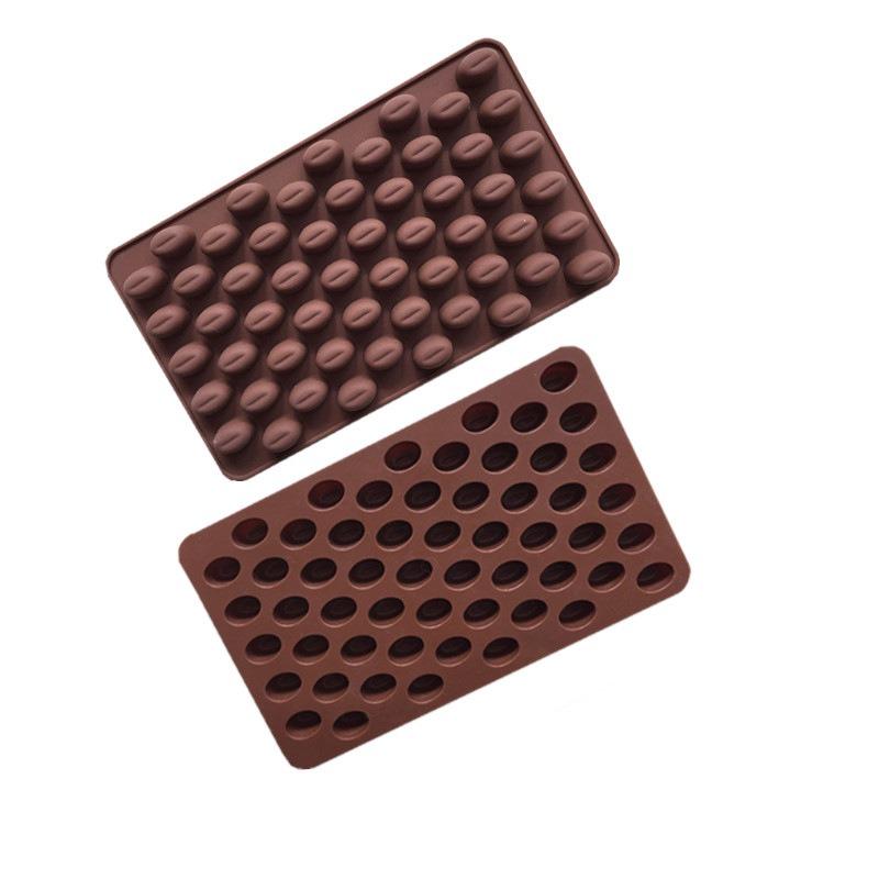 Coffee Beans Shaped Silicone Chocolate Mold for Jelly Pudding Ice Cube Tray Candy Dessert Pastry Cookie Baking Decorating Tools