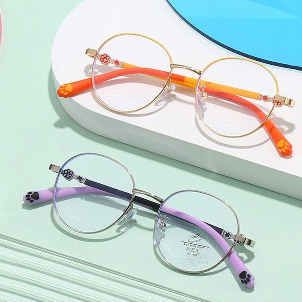 Blue Light Blocking Glasses for Kids Cute Cat Paw Pattern Optical Eyewear Children Boys Girls Anti Blue Rays Computer Goggles