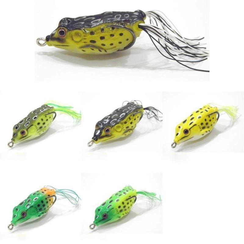 Lot 2Pcs New Style Soft Toad Frogs Bass Fishing Lure Hollow Body Topwater Frogs Fishing Lures Baits