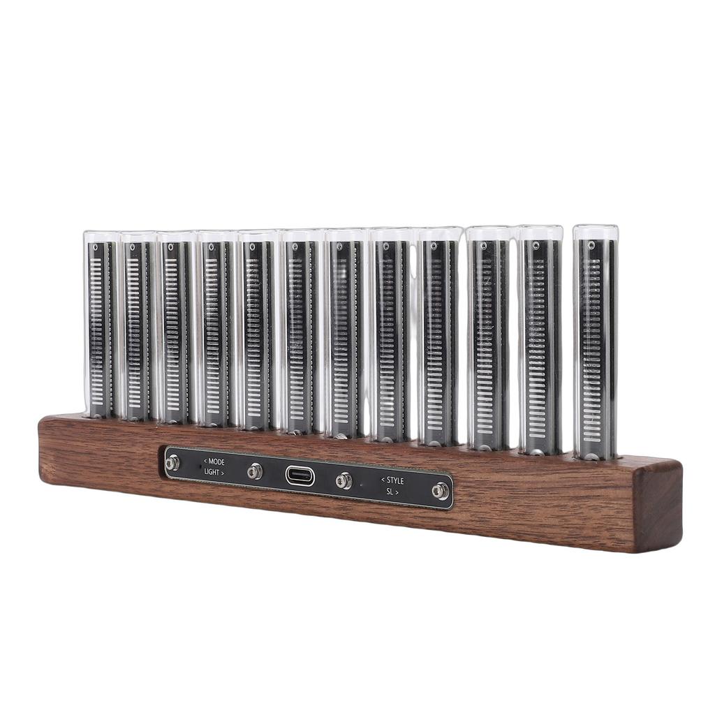 LED Music Spectrum Display Home Audio Analyzer High Sensitivity Music Rhythm Light Bar with 12 Light Tubes Adjustable
