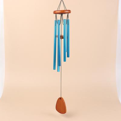 1Pc Classic 6 Tubes Aluminum Pipe Wind Chimes With Hook And Wooden Hanging Tag Balcony Corridor Decoration Birthday Gift