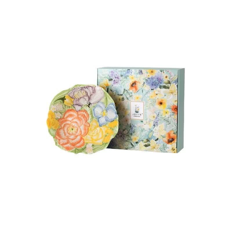 JOYYE Flourishing Flowers Artistic Ceramic Fruit Plate